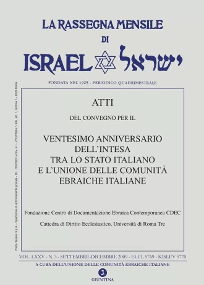 La rassegna mensile di Israel VOL LXXV 3 2009
