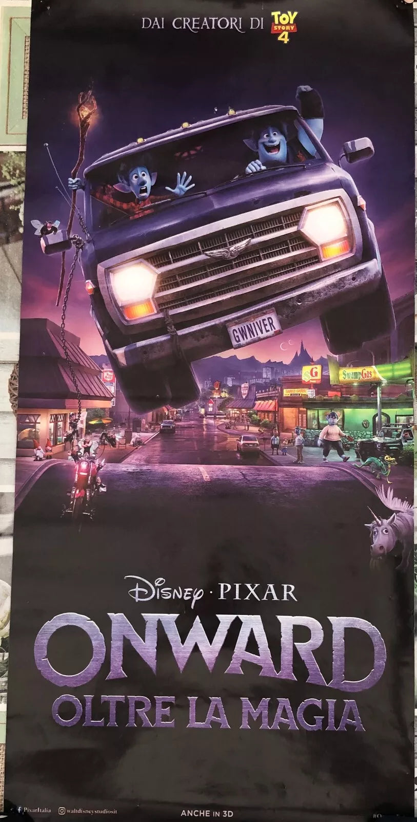 Poster locandina Onward 33x70 cm ORIGINALE da cinema 2020 di Dan Scanlon