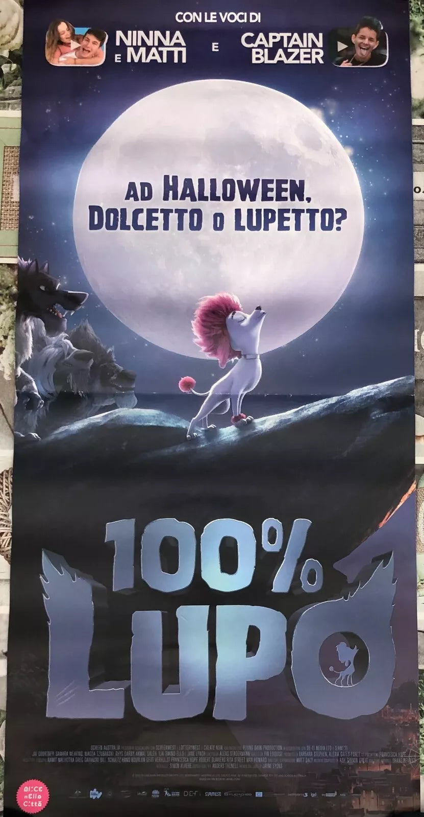 Poster locandina 100 lupo 33x70 cm ORIGINALE da cinema 2020 di Alexs Stadermann