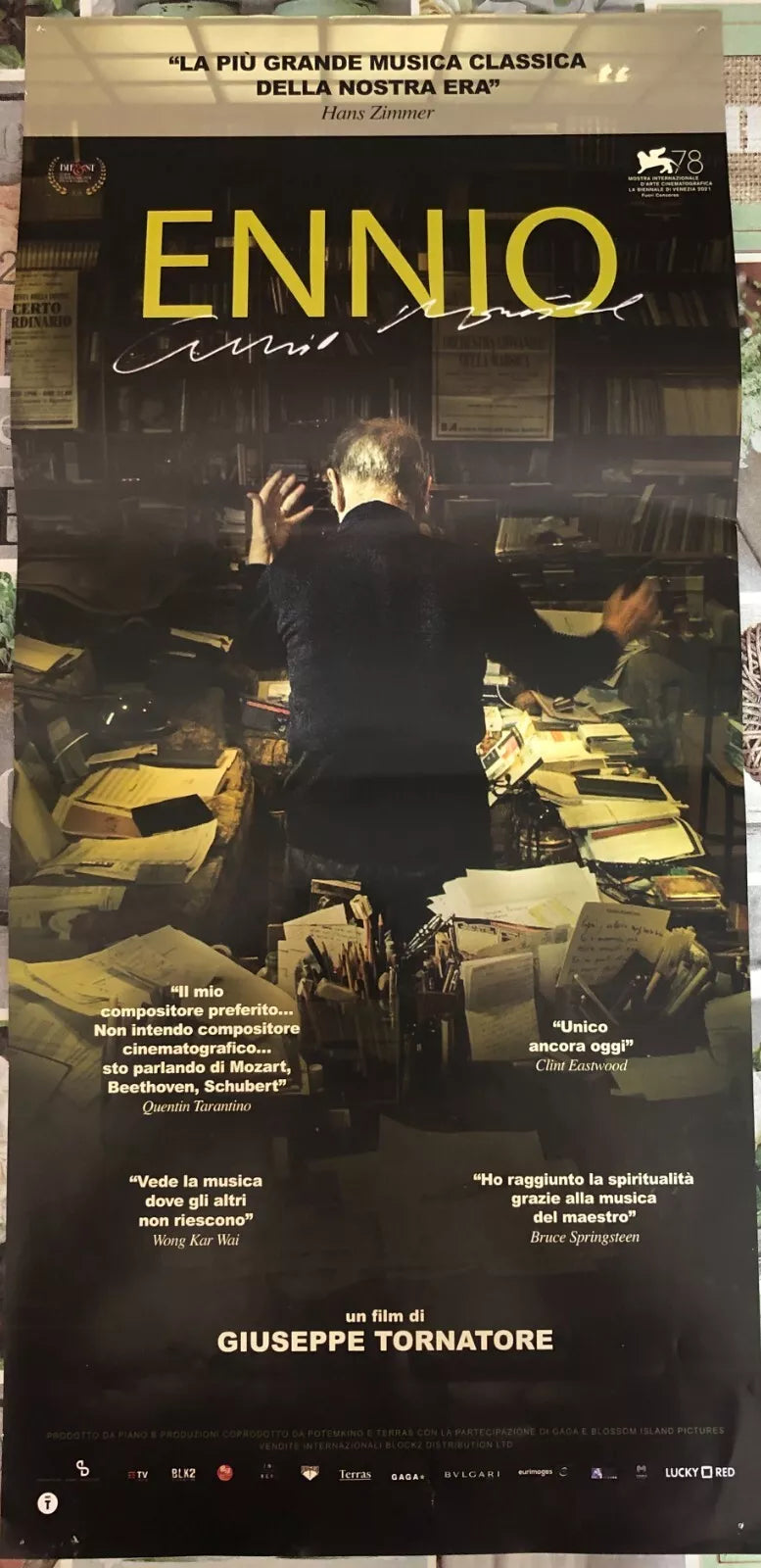 Poster locandina Ennio 33x70 cm ORIGINALE da cinema 2021 di Giuseppe Tornatore