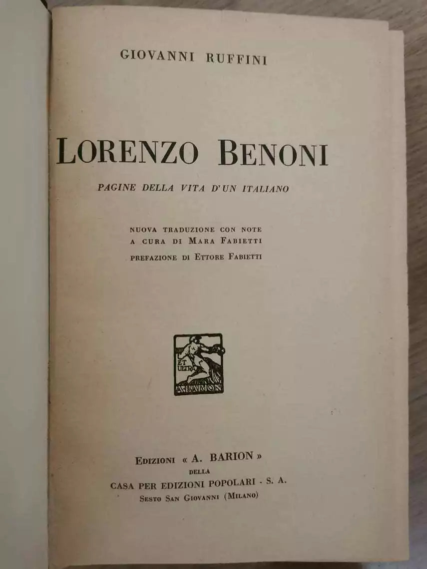 Lorenzo Benoni - G. Ruffini - A. Barion - 1935 - AR