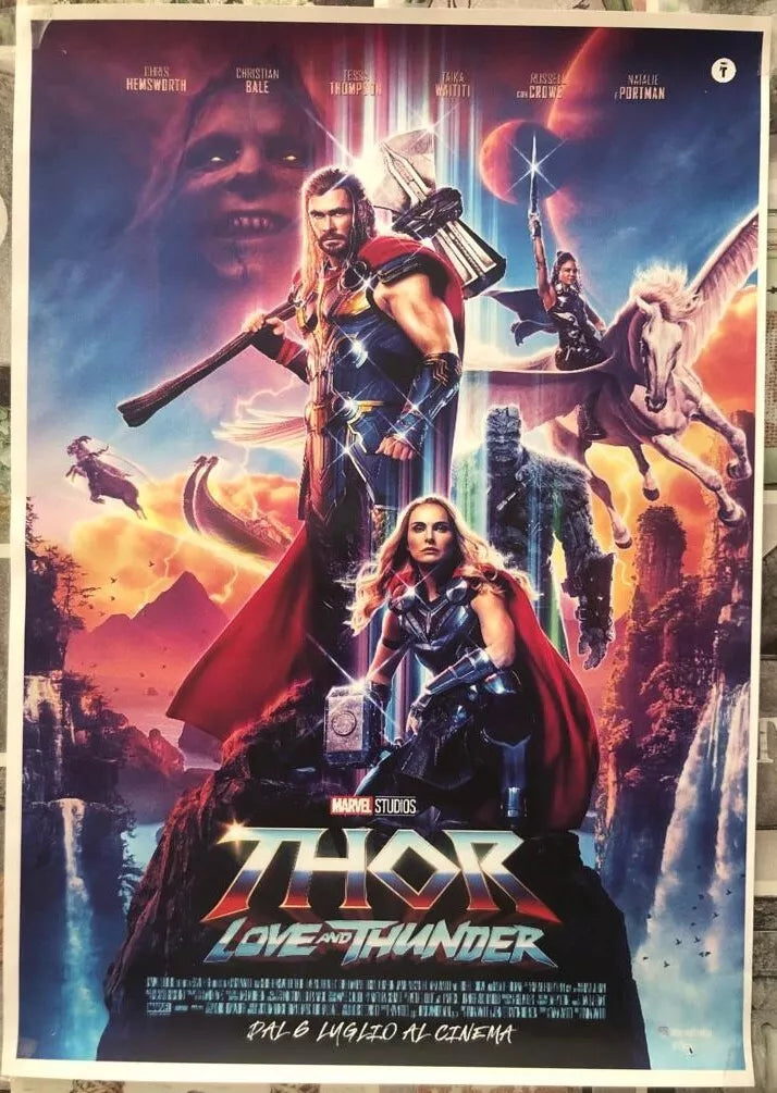 Poster locandina Thor 4 Love and Thunder 45x32 cm ORIGINALE da cinema 2022 di Ta