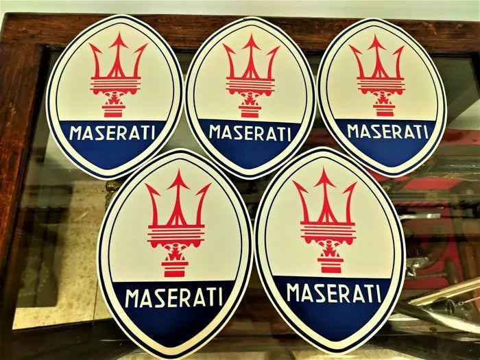 5 Maserati adhesives adesivi of 25 x 18.5 cm.