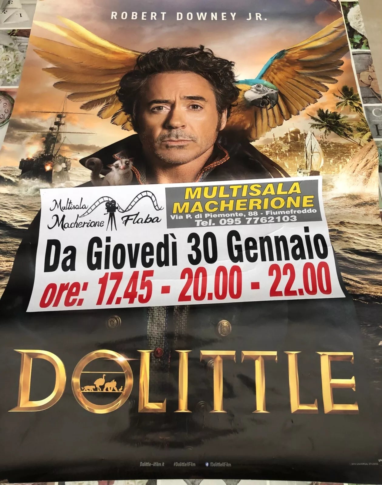Poster locandina Dolittle 100x70 cm ORIGINALE da cinema 2020 CON DIFETTO di Step
