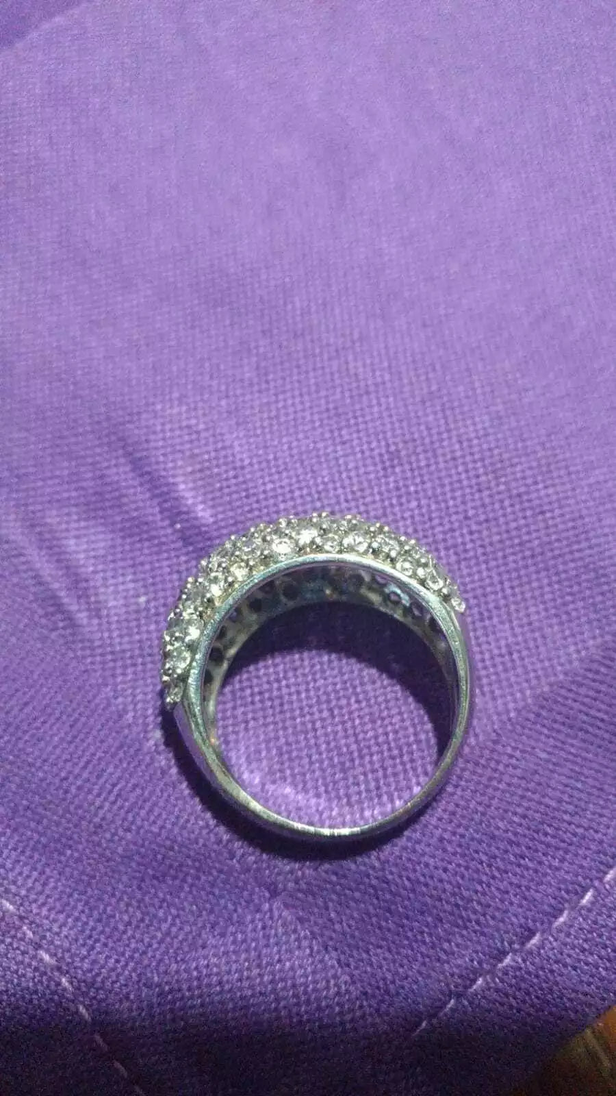 Anello vintage in argento 925 con zirconi, 6,30 gr.