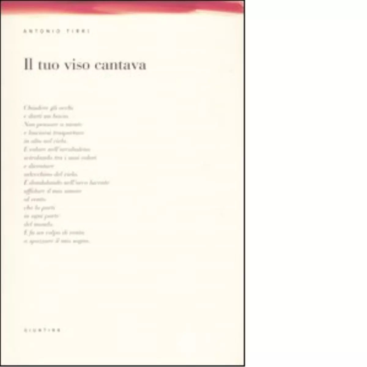 Il tuo viso cantava di Antonio Tirri