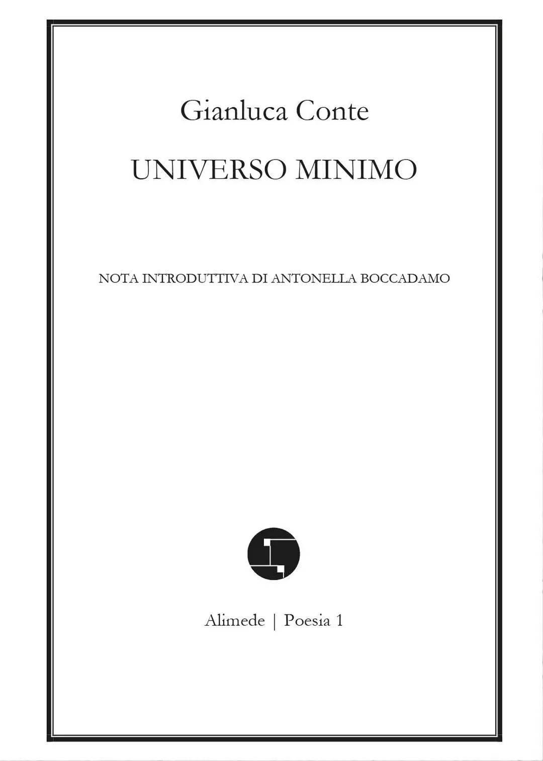 Universo minimo di Gianluca Conte, 2016, Youcanprint