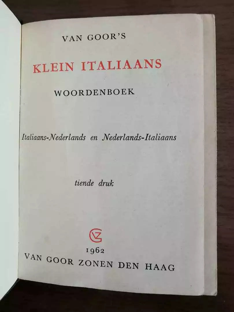 Klein italiaans woordenboek - Van Goor s - 1962 - AR