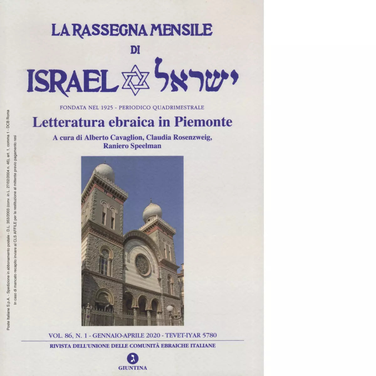 La rassegna mensile di Israel vol 86 1