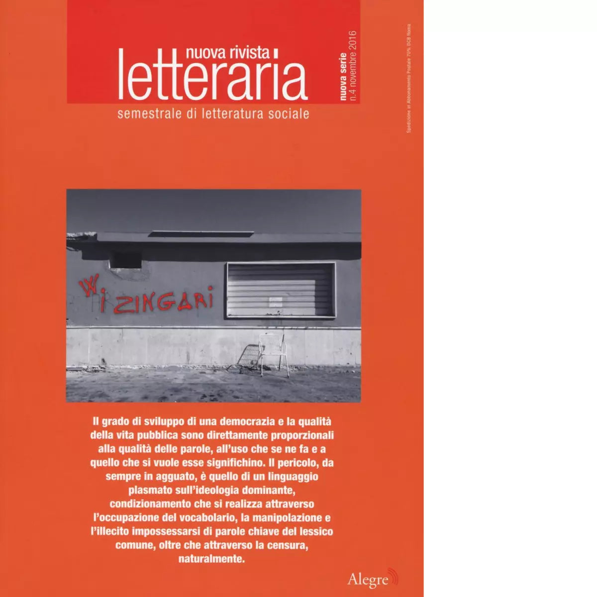 NUOVA RIVISTA LETTERARIA N 4 NOVEMBRE di AA VV