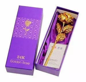 ROSA 24K GOLD placcato Oro San Valentino Fiore Idea Regalo Per Lei