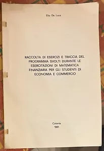 Raccolta di esercizi e traccia del programma svolti durante le esercitazioni di