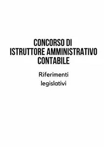Concorso di istruttore amministrativo contabile Riferimenti legislativi di Aa