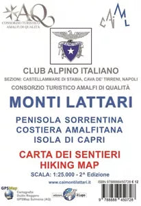 Monti Lattari Penisola sorrentina Costiera amalfitana Isola di Capri Carta d