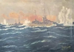 Francesco Liuzzi XX - Battaglia navale - Olio su tela