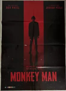 Poster locandina Monkey Man 100x140 ORIGINALE da cinema di Dev Patel