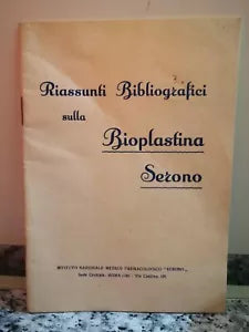 Riassunti Bibliografici sella Bioplastina Serono - 1933, -F