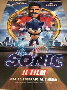 Poster locandina Sonic 100x140 cm ORIGINALE da cinema 2020 di Jeff Fowler