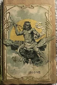 Calendarietto Giove di Luigi Alosio Fu Pietro, Parrucchiere, 1910, S.aig.a , G