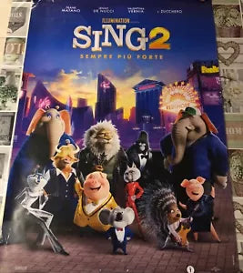 Poster locandina Sing 2 100x70 cm ORIGINALE da cinema 2021 di Garth Jennings