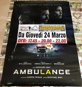 Poster locandina Ambulance 100x70 cm ORIGINALE da cinema 2022 CON DIFETTO di Mic