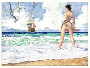 Poster Molly in riva al mare di Milo Manara