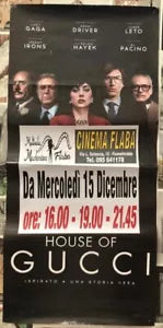 Poster locandina House of Gucci 33x70 cm ORIGINALE da cinema 2021 CON DIFETTO di