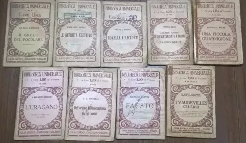 Lotto 9 Volumi BIBLIOTECA UNIVERSALE - Autori vari 1930 Ca