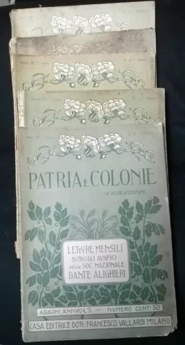Lotto di 5 Riviste mensili - Patrie e Colonie - 1914 - Edit. Vallardi - L