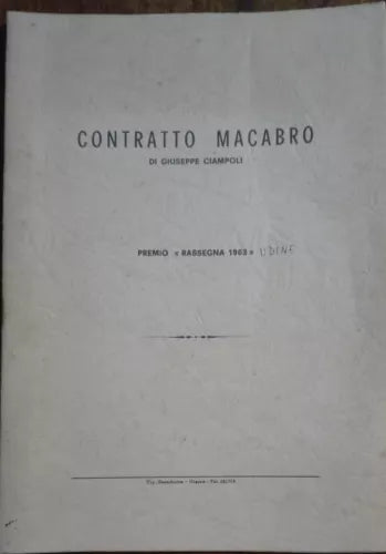Contratto Macabro - Giuseppe Ciampoli - Scandurra,1963 - A
