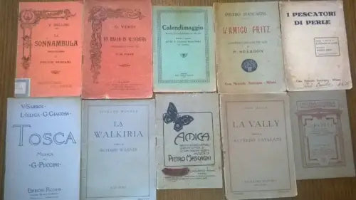 Stock 10 libretti musicali teatrali antichi fine '800, primi '900