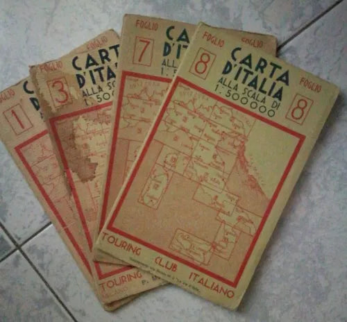 Lotto 4 Carta d’Italia Stock Raro - Aa.vv. - Touring Club Italiano - lo