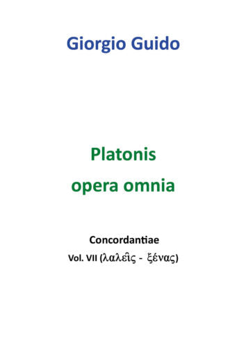 Platonis Opera omnia - Vol. VII - Giorgio Guido, Youcanprint - P