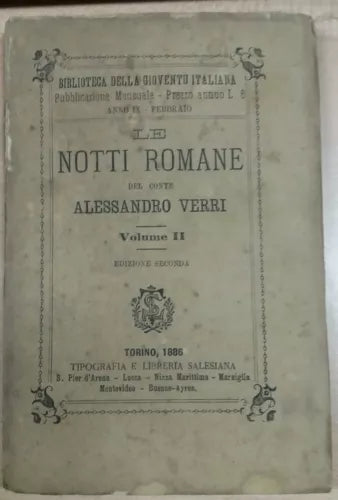 LE NOTTI ROMANE- ALESSANDRO VERRI - SALESIANA - 1886 - M