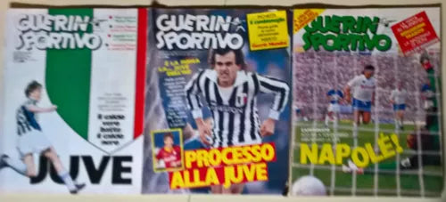3 riviste Guerin Sportivo 1986: Napolè - Processo alla Juve - Juve - L