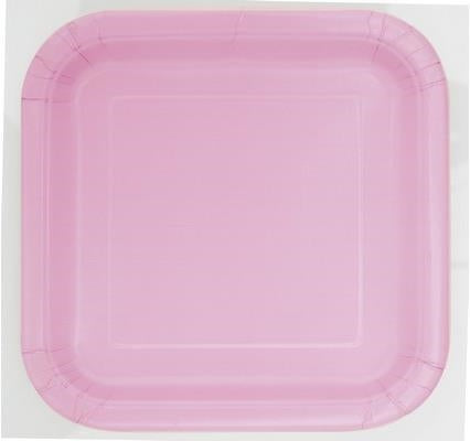 Unique Party: 16 Lvly Pnk 7In Sq Plt Sup. Piatto Carta Quadrato 18 Cm Rosa Pastello