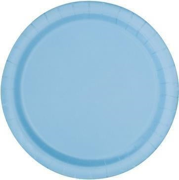 Unique Party: 20 Pwdr Blu 7In Plt Sup Qs. Piatto Carta 18 Cm Azzurro Sup