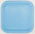 Unique Party: 14 Pwdr Blu 9In Sq Plt Sup. Piatto Carta Quadrato 23 Cm Azzurro