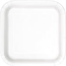 Unique Party: 14 Bright White 9In Square Plt Sup Qs. Piatto Carta Quadrato 23 Cm Bianco