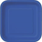 Unique Party: 16 Royal Blue 7In Square Plate Sup. Piatto Carta Quadrato 18 Cm Blu Cobalto