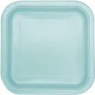 Unique Party: 16 Mint 7In Sq Plt Sup. Piatto Carta 18 Cm Verde Menta