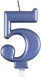 Unique Party: Met Blue Num 5 Bday Cndl