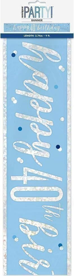 Unique Party: Glitz Blue 40 Prism Bnnr-9Ft