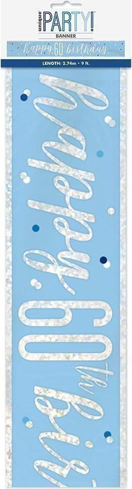 Unique Party: Glitz Blue 60 Prism Bnnr-9Ft