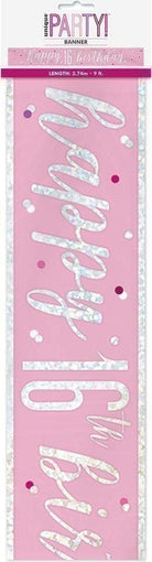 Unique Party: Glitz Pink 16 Prism Bnnr-9Ft