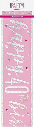 Unique Party: Glitz Pink 40 Prism Bnnr-9Ft
