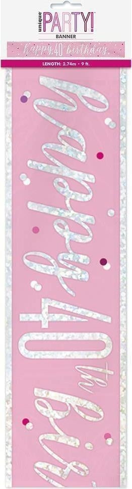 Unique Party: Glitz Pink 40 Prism Bnnr-9Ft