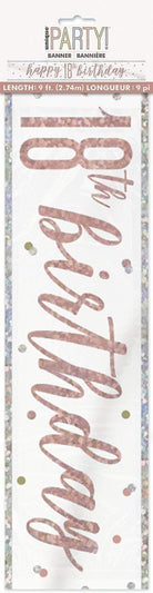 Unique Party: Glitz Rs Gld 18 Prsm Bnnr 9Ft