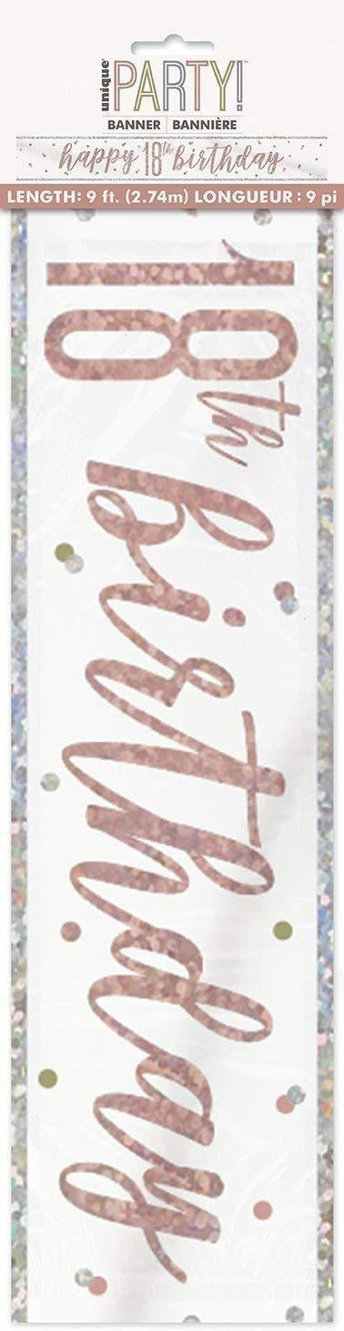 Unique Party: Glitz Rs Gld 18 Prsm Bnnr 9Ft