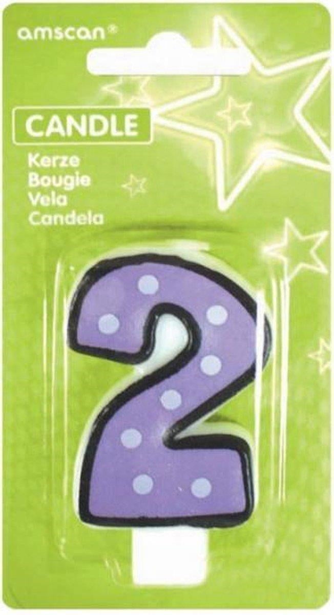 Amscan: Candle Num. 2 Dots W. Black B.